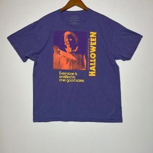 Men's John Carpenter Halloween Purple Short Sleeve Graphic Tee Shirts Sz XL